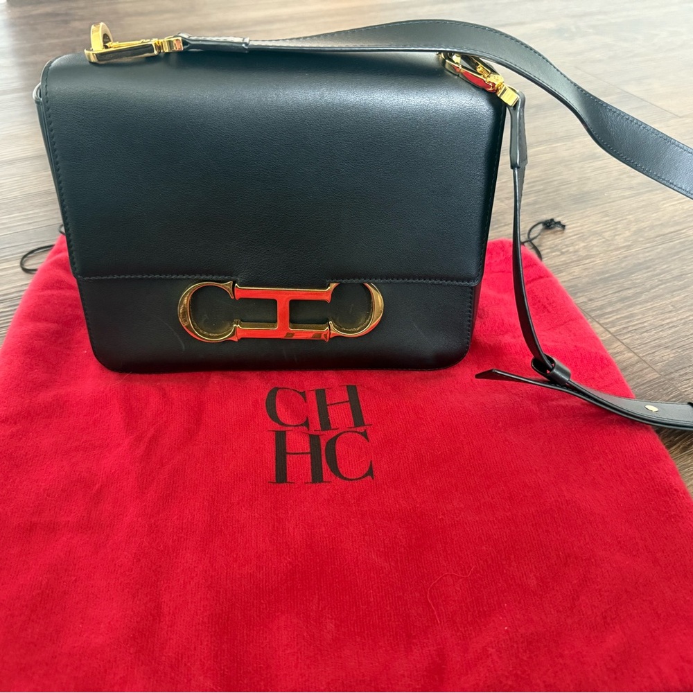 Carolina Herrera Medium Initials Insignia Shoulder Bag